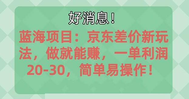 揭秘京东蓝海项目，早知早赚，操作简单利润高，每单20-30-聚财技资源库