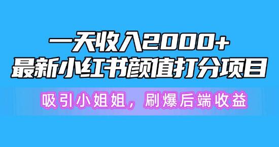 日入2000，最新小红书颜值打分项目，轻松吸引小姐姐，后端收益飙升！-聚财技资源库