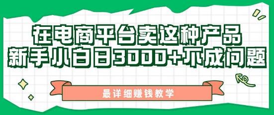 电商平台爆款产品项目，新手小白日入3000+，最全实战教学-聚财技资源库