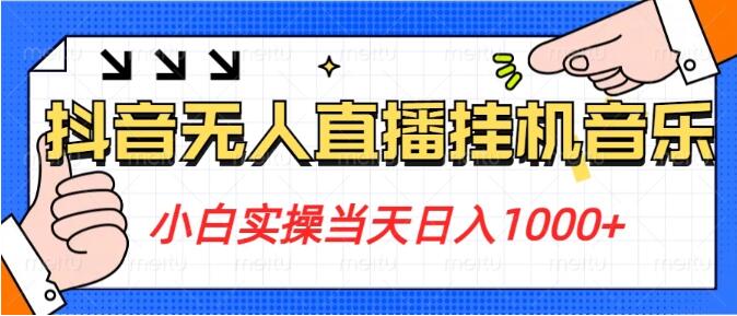 小白实操日入千元，抖音24小时无人直播音乐，安全稳定不违规，轻松赚取音浪收益-聚财技资源库