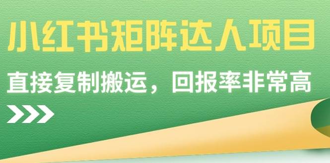 揭秘小红书矩阵达人项目：直接复制搬运，轻松赚取高回报！-聚财技资源库