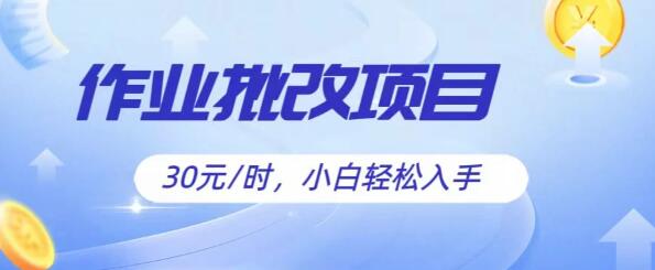 高回报作业批改项目，时薪30元，小白友好，简易上手！-聚财技资源库