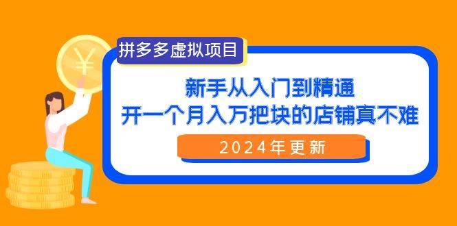 拼多多虚拟项目全攻略：从入门到精通，轻松打造月入万元店铺-聚财技资源库