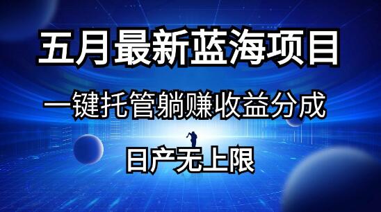 五月新发布，蓝海项目一键托管，躺赚收益分成，日产无上限揭秘！-聚财技资源库