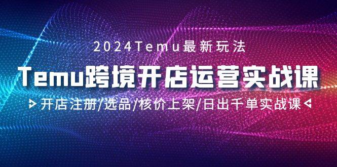 2024年必修课程：Temu跨境开店运营实战，从零到日销千单攻略！-聚财技资源库