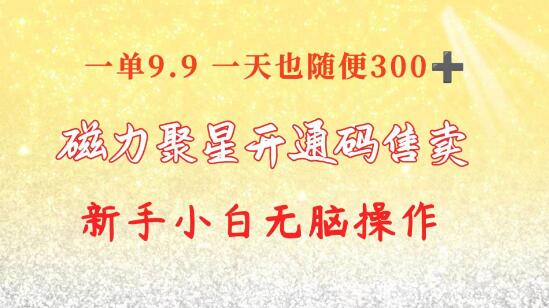 快手磁力聚星码玩法揭秘，信息差变现，单卖9.9元，日入300+-聚财技资源库