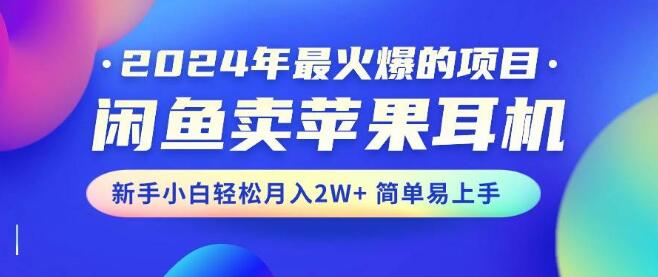 闲鱼上卖苹果耳机，新手也能月入2W+，操作简单易上手！-聚财技资源库