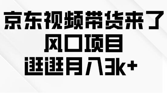 京东短视频带货新风口！轻松操作逛逛，一个月轻松赚3k+！-聚财技资源库