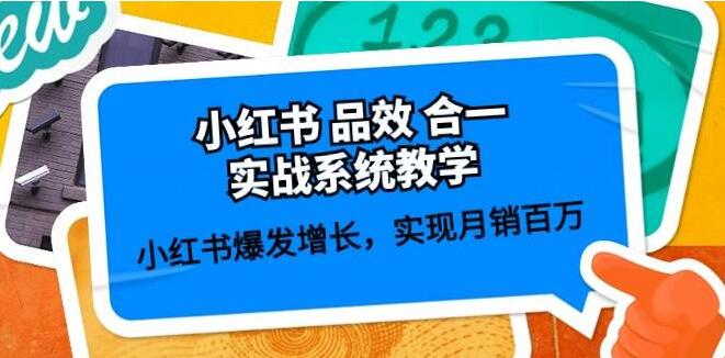 小红书品效合一实战教学：揭秘增长秘诀，月销百万实战指南-聚财技资源库