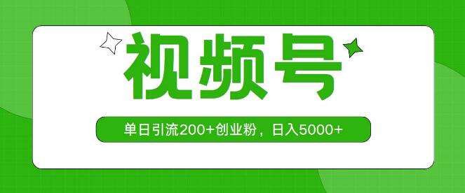 视频号引流秘诀，单日狂揽200+创业粉丝，日入5000+-聚财技资源库