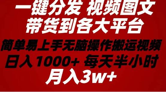 一键分发带货图文视频教程，轻松上手，高效变现-聚财技资源库