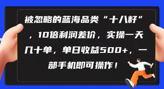 蓝海“十八籽”品类玩法，高利润差价达10倍，日收益超500+-聚财技资源库