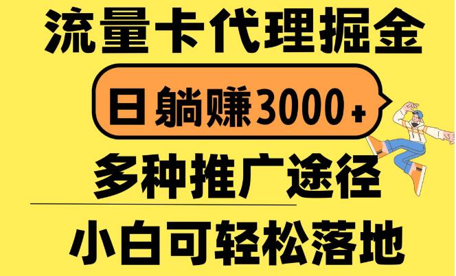 流量卡代理掘金秘籍，日入3000+，多元化推广策略，小白也能快速上手！-聚财技资源库