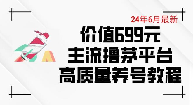 6月全新发布，价值699元的主流茅台抢购平台，精品养号及快速下车全攻略-聚财技资源库