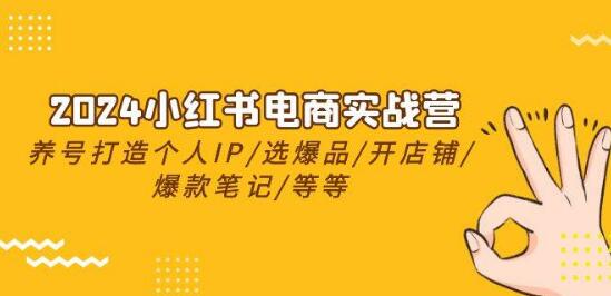 2024小红书电商实战营：养号秘籍、IPI提升、爆品选择、店铺开设、爆款笔记打造-聚财技资源库