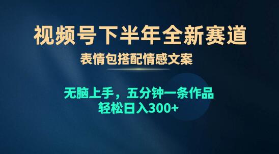 视频号下半年热门赛道，表情包搭配情感文案，5分钟快速制作，日入300+-聚财技资源库