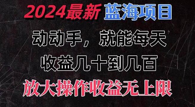 2024年全新蓝海商机，轻松上手项目，日投1小时赚几十至数百，收益可无限放大！-聚财技资源库