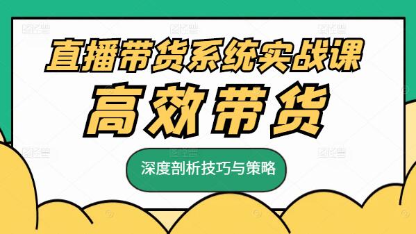 直播带货系统实战课，深度剖析技巧与策略，助你打造高效带货体系-聚财技资源库