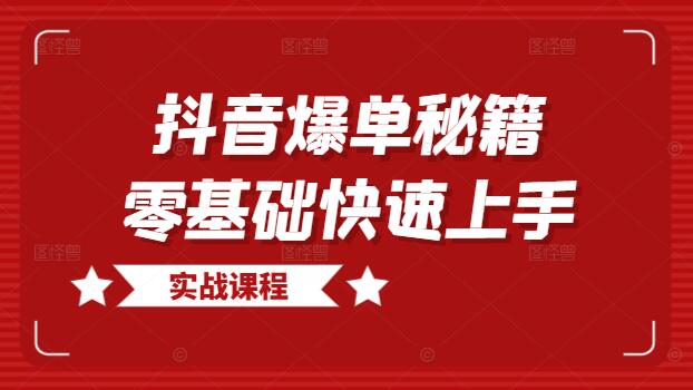 抖音爆单秘籍，实战课程助你快速掌握盈利技巧-聚财技资源库