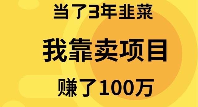 不再是任人割的韭菜：我靠卖项目翻转乾坤，三年赚得100万心得分享！-聚财技资源库