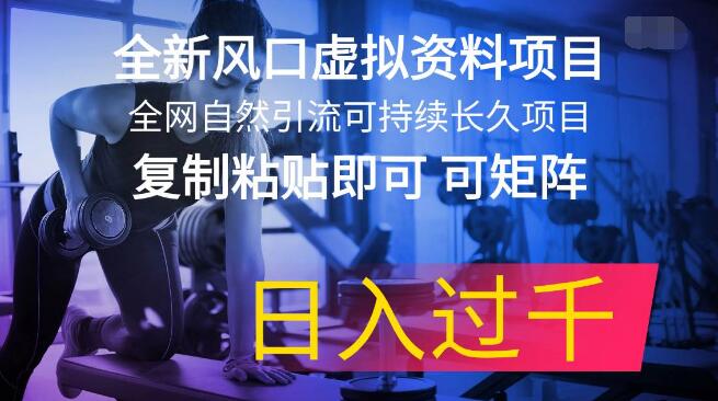 虚拟资料项目新风口，全网自然引流，长久可持续，复制粘贴轻松矩阵化运营-聚财技资源库