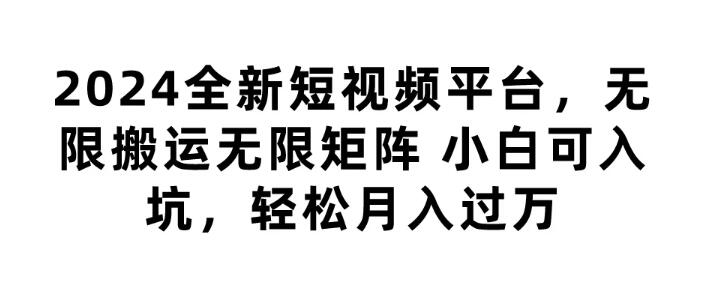 全新短视频平台揭秘，无限搬运矩阵策略，小白友好入门，轻松实现月入过万！-聚财技资源库