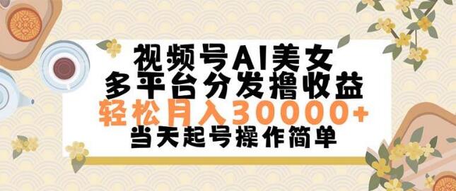 视频号AI美女项目揭秘，月入30000+，操作简单，新手秒上手-聚财技资源库