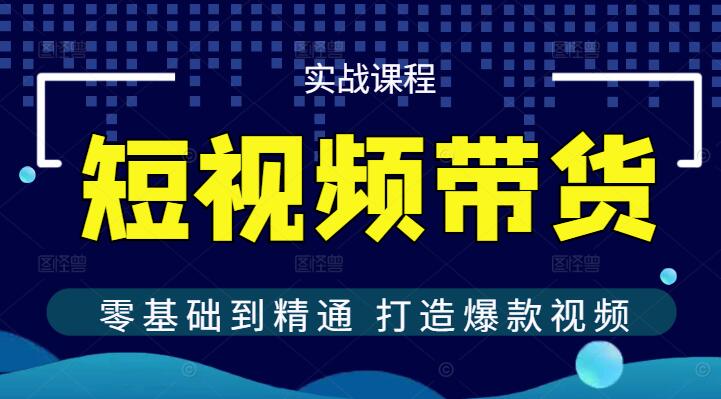 短视频带货实战课，从零到精通，打造爆款带货视频秘籍-聚财技资源库