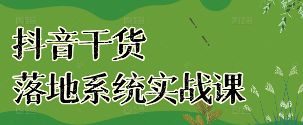 抖音落地系统实战课程，从零到一打造高效变现策略！-聚财技资源库