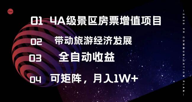 4A级景区房票增值项目，引领旅游经济新增长，全自动盈利模式，可矩阵操作，稳定月入1w+！-聚财技资源库