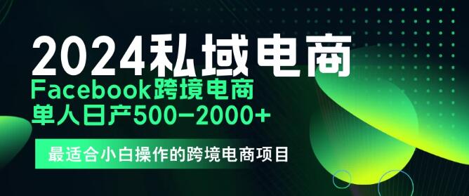 2024年Facebook私域跨境电商实战教程，日入10单策略揭秘，小白友好全程演示！-聚财技资源库