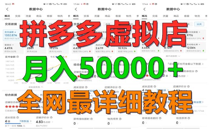 拼多多虚拟电商实战攻略，稳定月入5万+，副业首选，长期盈利！-聚财技资源库