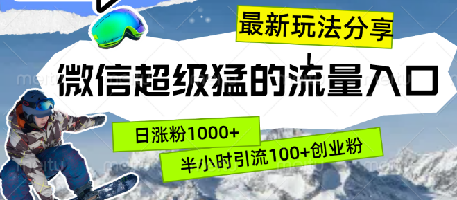 微信流量新揭秘，半小时高效引流创业粉100+的最新玩法！-聚财技资源库