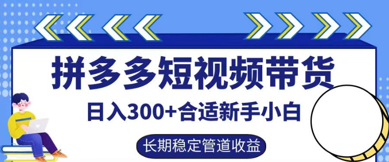 【拼多多新机遇】短视频带货实操指南，日入300+的落地流程策略！-聚财技资源库