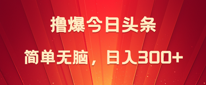 今日头条副业攻略，轻松实现日入300+的实用技巧！-聚财技资源库