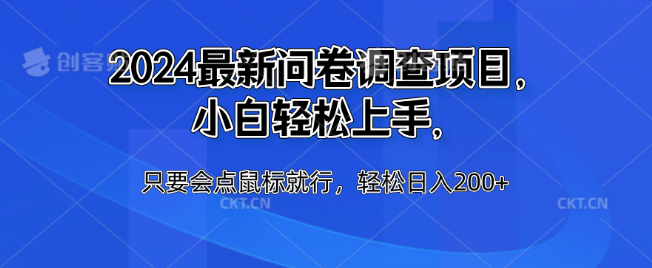 2024年最新问卷调查兼职项目详解，小白友好，鼠标点击即赚，日入200+-聚财技资源库