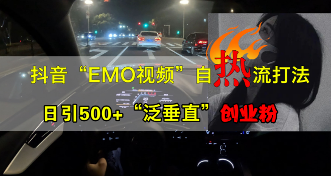 抖音EMO视频营销新策略，揭秘自热打法，日增500-800名精准创业粉丝，打造泛垂直领域影响力！-聚财技资源库