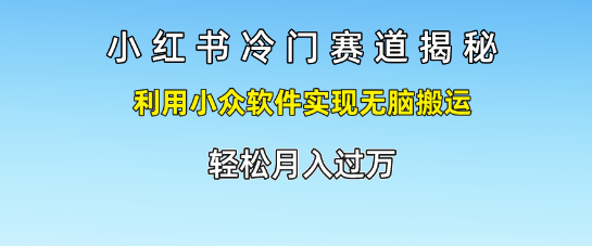 小红书冷门赛道揭秘，如何利用小众软件轻松实现副业月入过万？-聚财技资源库