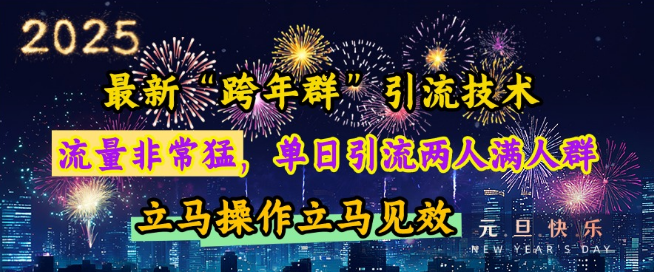 高效“跨年群”引流策略，快速吸引大量流量，单日轻松满员，实操即见效！-聚财技资源库