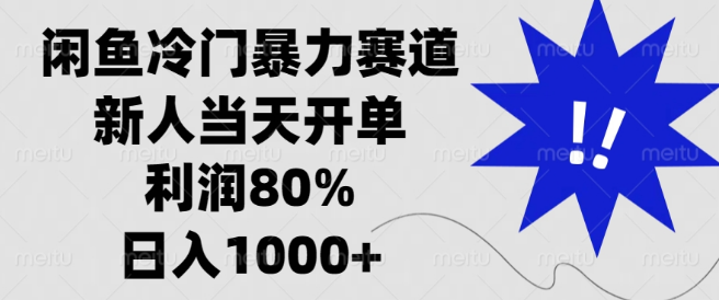 闲鱼冷门高利润赛道揭秘，利润高达80%，日赚千元，新人首日即可开单！-聚财技资源库