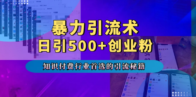 高效引流秘籍，专业知识付费领域优选，日增500+创业粉丝，流量满载策略！-聚财技资源库