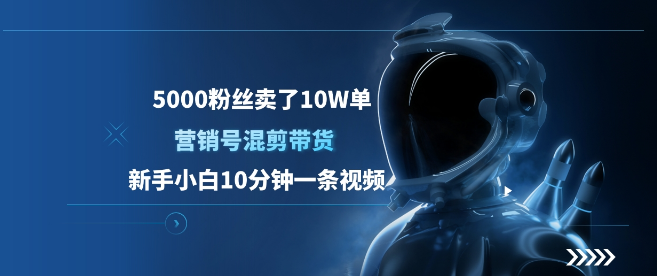 5000粉丝成就10万单佳绩，营销号混剪带货秘籍，新手10分钟速制视频！-聚财技资源库