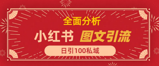 小红书图文引流实战指南，揭秘日引100私域流量的高效策略与技巧-聚财技资源库